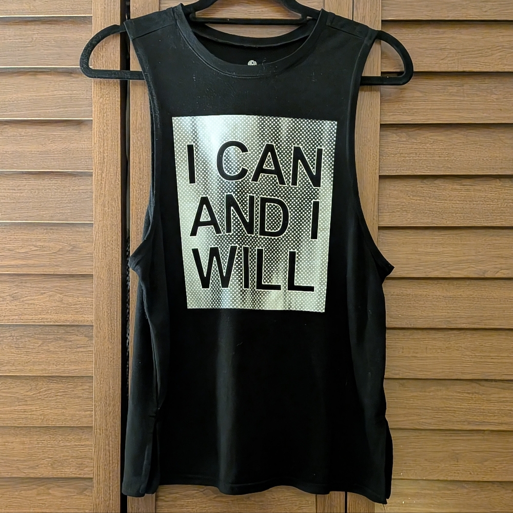 Black Sleeveless "I Can And I Will" Tank Top